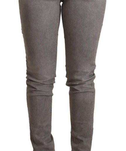 Acht Chic Gray Low Waist Skinny Cotton Jeans