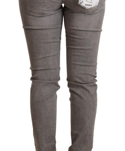 Acht Chic Gray Low Waist Skinny Cotton Jeans