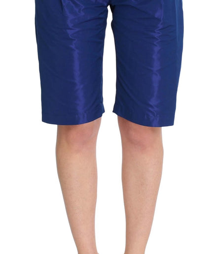 Ermanno Scervino Chic Blue Mid Waist Shorts