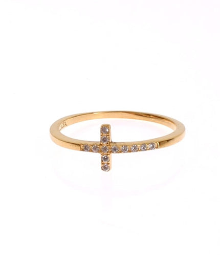 Nialaya Chic Handmade Golden CZ Crystal Ring