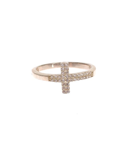 Nialaya Silver CZ Cross Statement Ring