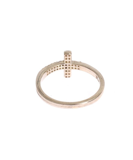 Nialaya Silver CZ Cross Statement Ring