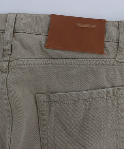 Acht Beige Straight Fit Cotton Jeans for Men