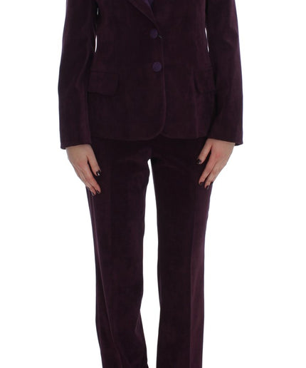 BENCIVENGA Elegant Purple Wool Blend Three Piece Suit Set