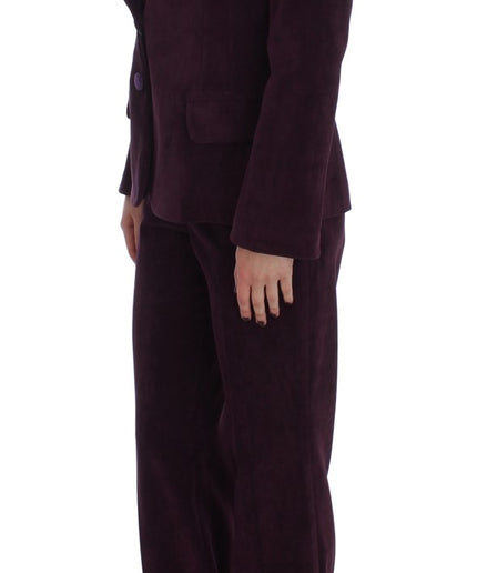 BENCIVENGA Elegant Purple Wool Blend Three Piece Suit Set