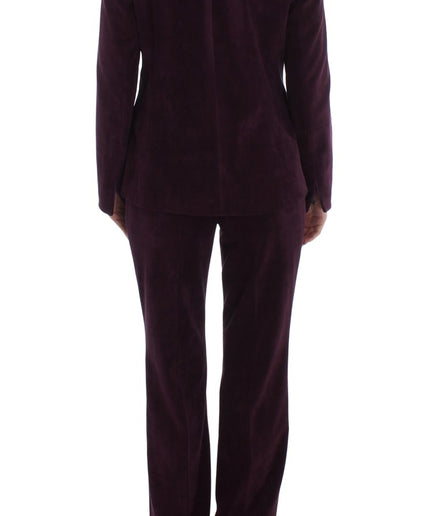 BENCIVENGA Elegant Purple Wool Blend Three Piece Suit Set