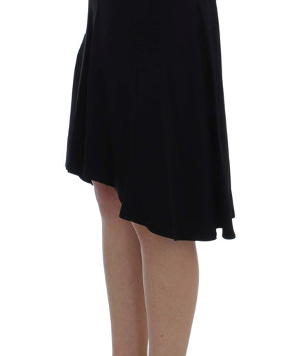 Exte Chic Black and Blue Cotton Blend Skirt