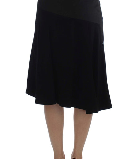 Exte Chic Black and Blue Cotton Blend Skirt