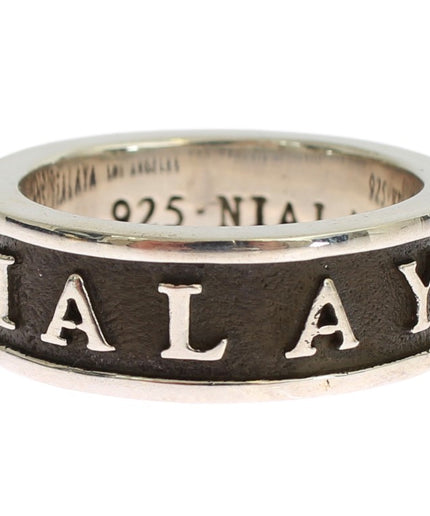 Nialaya Elegant Silver and Black Men's Sterling Ring