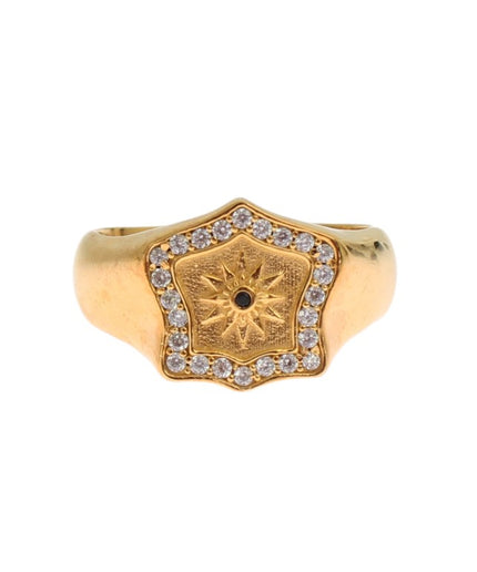 Nialaya Elegant Men's Gold Plated Silver Ring