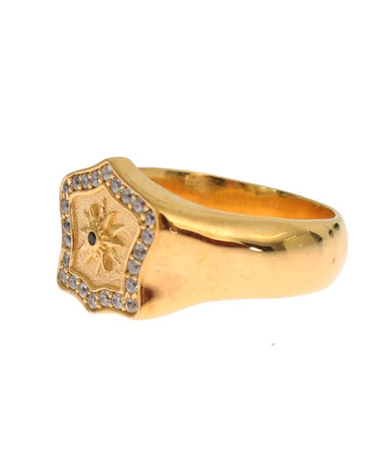 Nialaya Elegant Men's Gold Plated Silver Ring