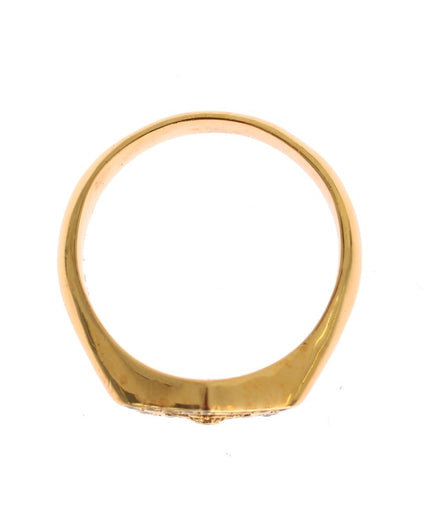 Nialaya Elegant Men's Gold Plated Silver Ring