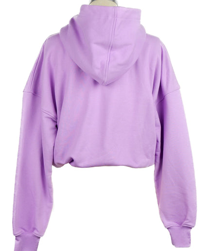 Comme Des Fuckdown Chic Purple Hooded Sweatshirt with Logo Print