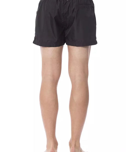 Roberto Cavalli Sport Black Polyester Men Swimwear