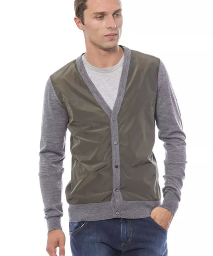 Verri Gray Wool Men Cardigan