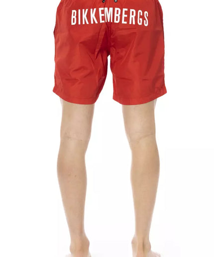 Bikkembergs Red Polyester Mens Swim Short