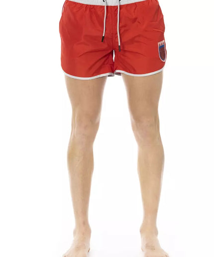 Bikkembergs Red Polyester Men Swim Shorts