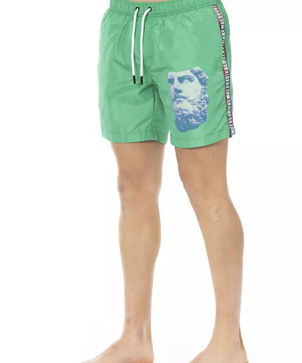 Bikkembergs Green Polyester Men Swim Short