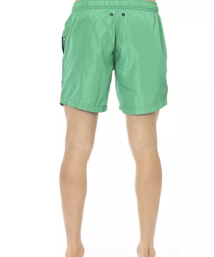 Bikkembergs Green Polyester Men Swim Short