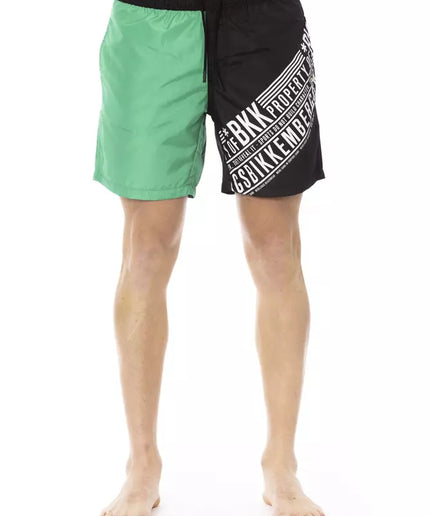 Bikkembergs Green Polyester Men Swim Short