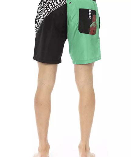 Bikkembergs Green Polyester Men Swim Short