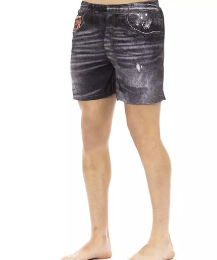 Just Cavalli Black Polyester Men Swim Short