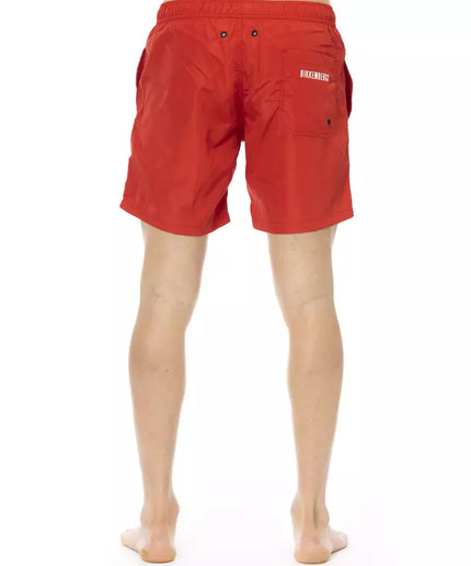 Bikkembergs Red Polyester Men Swim Short