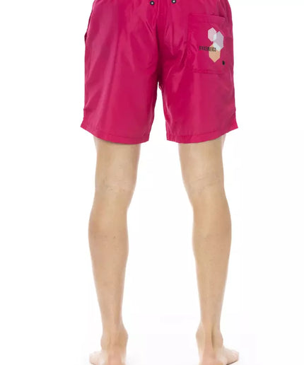 Bikkembergs Fuchsia Polyester Men Swim Short