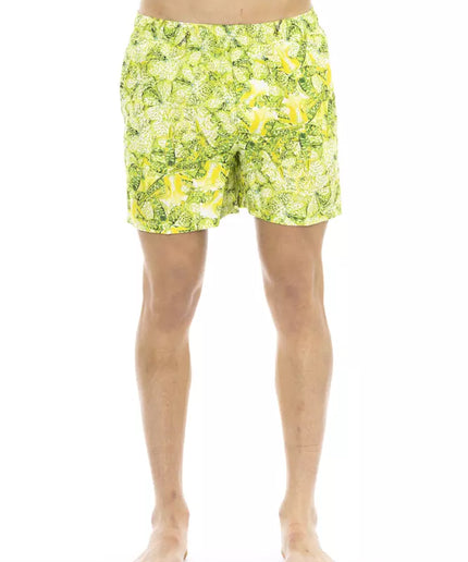 Just Cavalli Green Polyester Men Swim Short