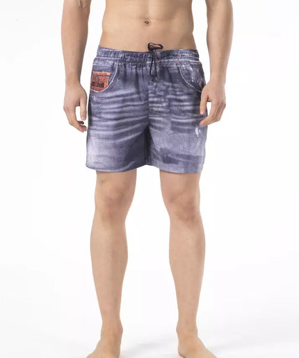 Just Cavalli Blue Polyester Men's Swim Short