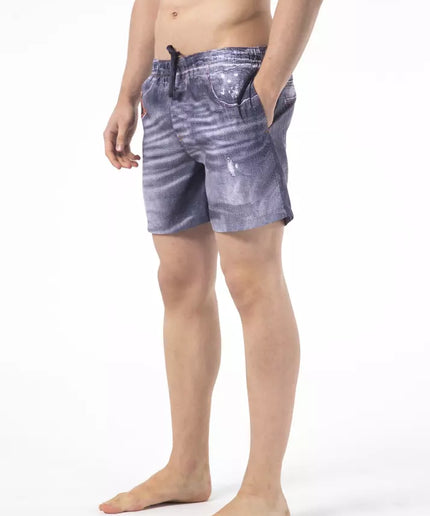 Just Cavalli Blue Polyester Men's Swim Short