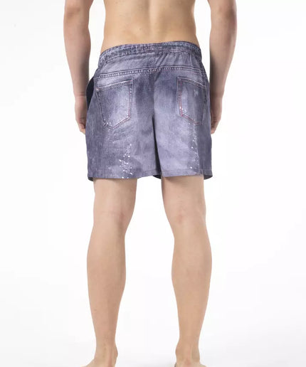 Just Cavalli Blue Polyester Men's Swim Short