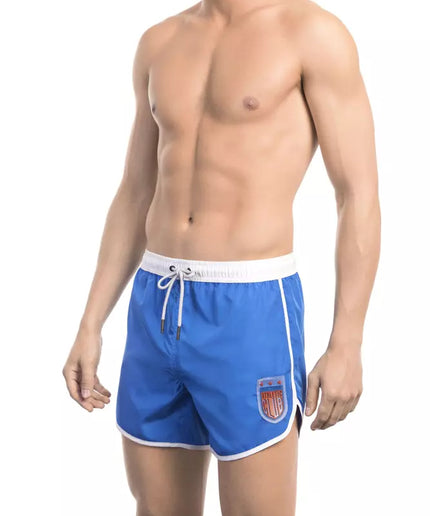 Bikkembergs Blue Polyester Men Swim Short