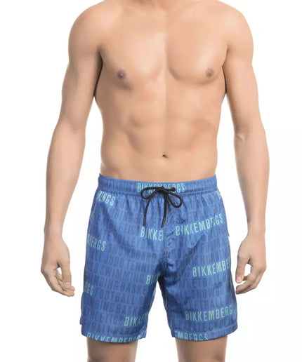 Bikkembergs Blue Polyester Men Swim Short