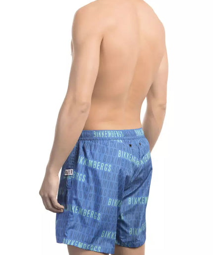 Bikkembergs Blue Polyester Men Swim Short