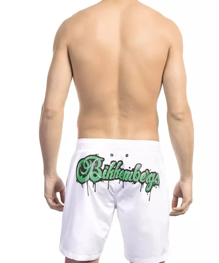 Bikkembergs White Polyester Men Swim Short