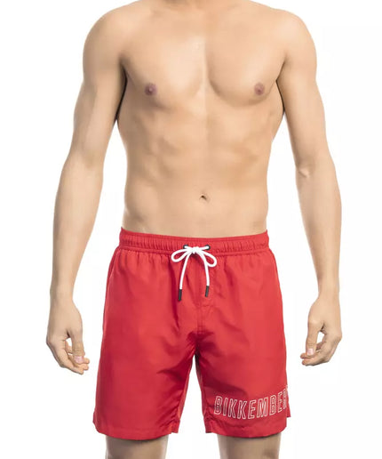 Bikkembergs Red Polyester Men Swim Short