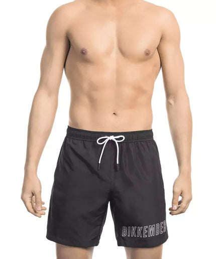 Bikkembergs Black Polyester Men Swim Shorts