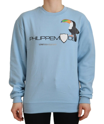 Philippe Model Chic Light Blue Logo Embellished Sweater