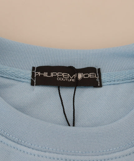 Philippe Model Chic Light Blue Logo Embellished Sweater