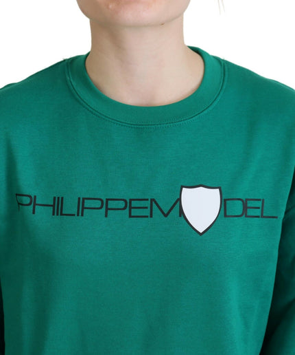 Philippe Model Chic Green Printed Long Sleeve Sweater