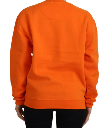 Philippe Model Chic Orange Printed Long Sleeve Pullover Sweater