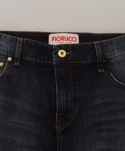 Fiorucci Chic Mid Waist Dark Blue Denim Skirt