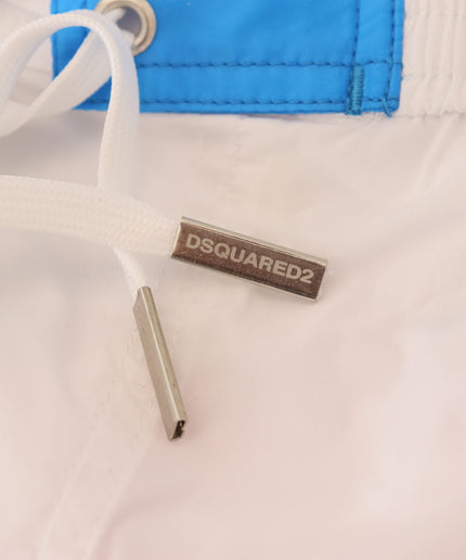 Dsquared² Chic White & Pink Print Swim Shorts