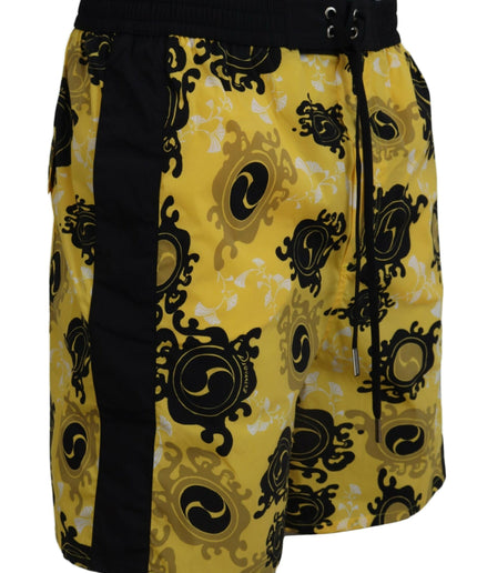 Dsquared² Yellow Block Print Swim Shorts Boxer