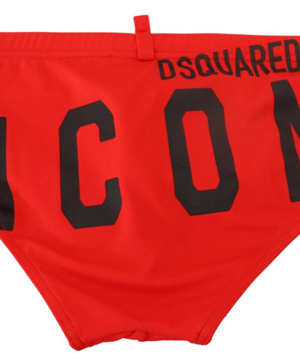 Dsquared² Red ICON Print Swim Briefs