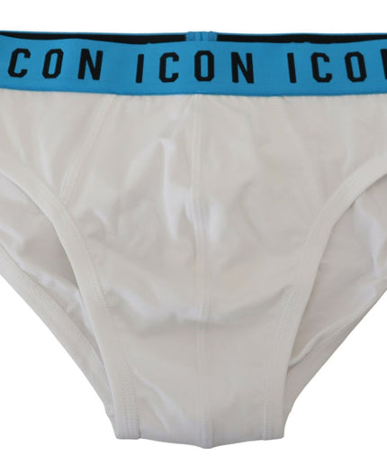 Dsquared² Elegant White Cotton Stretch Briefs