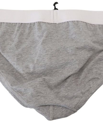 Dsquared² Elegant Gray Cotton Stretch Briefs