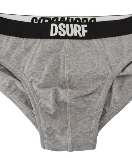 Dsquared² Elegant Gray Cotton Stretch Briefs