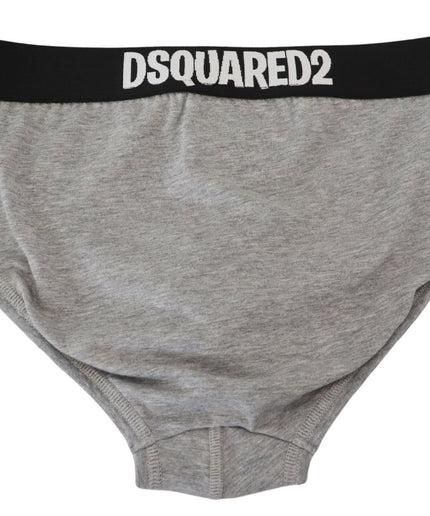 Dsquared² Elegant Gray Cotton Stretch Briefs